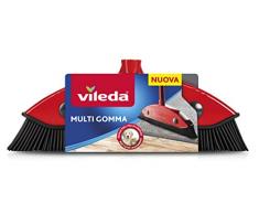 Vileda - Escoba de Goma para Interior y Exterior, Resistente, de Goma y Caucho, Adecuada para Pieles de Animales y cabellos, Color Rojo/Negro, 34 x 13,5 x 4 cm