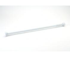 TATAY 5580301 - Barra recta extensible para cortina de ducha, Aluminio, Blanco, 110-190 cm