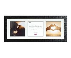 Inov8 21 x 20,32 cm Insta-Frame Marco para Instagram 3/Fotos con diseño de Cuadros de Blanco y Blanco con Borde, Mosaic Negro