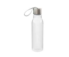 ORYX 5075060 Botella Agua, Capacidad De 600 ML. Plastico Libre BPA, con Asa, Tapon Acero Inoxidable, Cristal, INOX, Unico