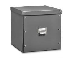 Zeller 17629 Caja de almacenaje de cartón Gris (Grau) 33.5 x 33 x 32 cm