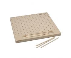 Milward - Tablero de bloqueo con 12 pines, madera, 30 x 30 x 12 cm
