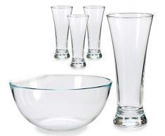 AR 24203 Set 5 pzas. Bol+ 4 Vasos Cerveza, 320 milliliters, PlÃ¡stico, Transparente