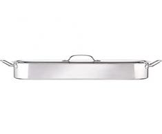 KitchenCraft Besuguera Hervidor para Escalfar Pescado de Acero Inoxidable, Fuente para Hervir Pescado, 61,5 x 18,5 x 10,5 cm - Plateado