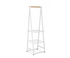 Brabantia - Perchero Linn - Espacio Multifuncional para Colgar - Estantes para ventilar o secar - Cuelga hasta 16 artÃculos - Base Antideslizante - De pie - Fácil de Montar - Blanco - Pequeño