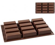 HOME - Molde de bizcocho Rectangular, 12Â plazas, Silicona, marrÃ³n