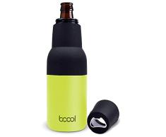 Bcool Enfriador de cerveza con abrebotellas. Termo para botellas y latas de cerveza y refrescos de acero inoxidable. Portabebidas - Funda de Latas y Botes que ayuda a mantener la bebida frÃa. (Lima)