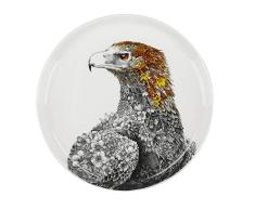 Maxwell & Williams Marini Ferlazzo Birds Plato Auxiliar Decorativo con Ãguila Audaz Australiana de Porcelana Fina, 20 cm â Blanco