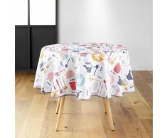 Douceur dIntérieur - Mantel Redondo (diámetro 180 cm), Cocina Multico, poliéster Estampado