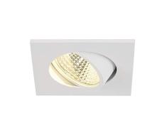 Slv Blanco luminaria empotrable GLENOS Cubierta 200 para Perfil Lineal 2713 / Foco led, luz de inundación, proyector de Techo, iluminación de Interior / 3000K 5,3 W 300lm 38 Grados, 5.3 W