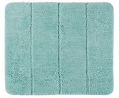 WENKO Alfombra de baño Steps turquesa 55 x 65 cm - Alfombrilla para bañera, antideslizante, calidad extraordinariamente suave y densa, Poliéster, 55 x 65 cm, Turquesa