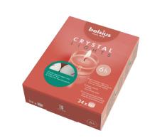 Crystal Lights tealight blancas con copa transparente 6h box 24