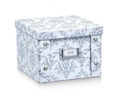 Zeller 17971 Caja de almacenaje de cartón Blanco (Vintage White) 21.5 x 20.5 x 15 cm