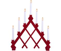 Star 155Â âÂ 45Â Rut candelabro LED 7Â luces madera rojo 53Â x 42Â cm