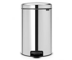 Brabantia NewIcon - Cubo de Basura de Pedal de 20 litros, Color Acero Brillante