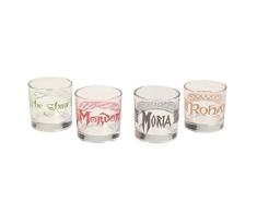 SD toys Set 4 Mini Vasos Cristal El Señor de los Anillos chupito, Multicolor, Ãnico