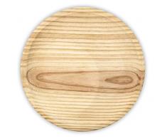 Fackelmann Plato jamÃ³n Aperitivo Pulpo a la gallega Patatas cocidas a rodajas con pimentÃ³n y Pimienta Redondo, Ã22x2cm, 1ud, Madera Natural, 22 x 2 cm