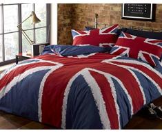 Rock`N Roll Funky Union Jack britÃ¡nica UK Azul Rojo Blanco Ropa de Cama King Size EdredÃ³n Cubrir Conjunto de Cama, Azul