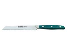 Arcos 192023 Series Brooklyn-Tomato cuchillo de nitrum forjado de acero inoxidable 130 mm (5.12 pulgadas) – Mango MI Carta color azul (hoja de seda), y plástico
