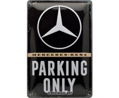Nostalgic-Art 22276 Mercedes-Benz de Parking Only | Retro Cartel de Chapa | Vintage de Cartel, decoración de Pared, Metal, 20 x 30 cm, Multicolor, 20 x 30 x 0.2 cm