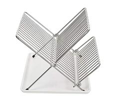 Sauvic Escurreplatos Plegable Inoxidable Blanco