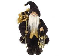 The Christmas Workshop 87710 30 cm de pie Perchero Figura de Papá Noel, Negro