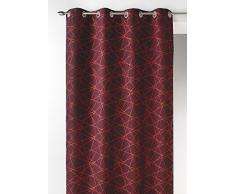 Home Maison 09348Â âÂ 8-AL Cortinas Jacquard con Anillas Redondas Burdeos/Plata 140Â x 260Â cm