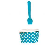 zakdesigns 2002 – 660 Helado con Cuchara, diseño Dotty, melamina, Azul/Blanco, 8 x 8 x 9 cm