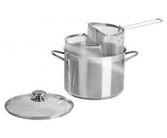 Barazzoni - Olla para Espaguetis con Doble Cesta, 24 cm de diÃ¡metro, Acero Inoxidable 18/10 Fabricado en Italia.