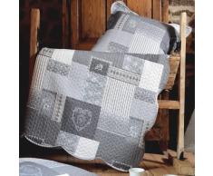 Eminza Arkansas Botones 260x240 + 2 Fundas de Almohada, PoliÃ©ster, Gris, 260x240x1 cm