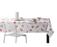 Martina Home Caracolas Mantel Resinado, Diseño Moderno, Tela, Fucsia, 140 x 180 cm