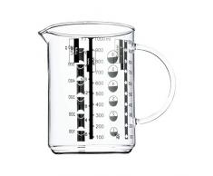 WMF Gourmet Jarra de Medida, Vidrio resistente al calor; escala para litros, mililitros, tazas y gramos