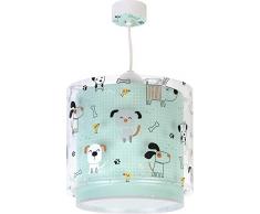 Dalber Lámpara Infantil Colgante Happy Dogs Perros Verde Animales, 60 W