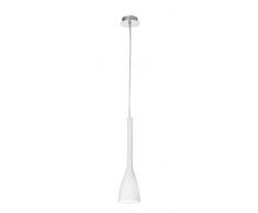 Ideal Lux FLUT SP1 SMALL iluminación de techo White E14 - Lámpara (White, Cocina, Cepillado, Vidrio, Metal, IP20, White)