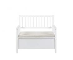 AC Design Furniture Thomas Banco Blanco con Almacenaje, Banco para Hall de Entrada, Muebles de Entrada, Banco de Zapatos, An: 90 x Prof: 48 x Al: 85 cm