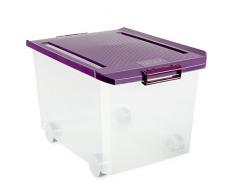 Tatay - Caja Multiusos con Ruedas, 60 L, Morado, 40 x 56.5 x 36.2 cm