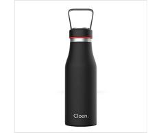 CLOEN Botella de Agua Acero Inoxidable, Aislamiento de VacÃ­o, Triple Pared, Botellas de FrÃ­o/Caliente, Libre de BPA, Botella Reutilizable,510ml, Gimnasio, Deportes, Escolar, Bicicletas. by (Negro)