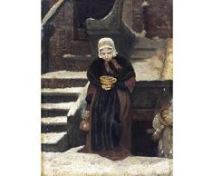 August Alleba Lifes Eventide Old Woman Painting Large Wall Art Poster Print Thick Paper 18X24 Inch Vida Mujer Pintura pared Impresiï¿½n del cartel