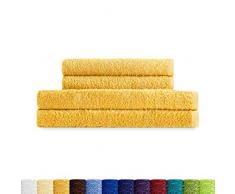 Eiffel Textile Juegos de Toallas Calidad Rizo 400 gr, AlgodÃ³n Egipcio 100%, Oro, 2 Lavabo 2 Ducha, 4 Unidades