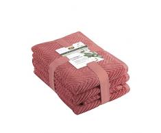 GÃ¶zze - Set de toallas de rizo, 2 toallas de mano (50 x 100 cm), 2 toallas de ducha (70 x 140 cm) y 2 toallas de invitados (30 x 50 cm), AlgodÃ³n, 480 g/mÂ² - Rojo