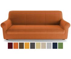 PETTI Artigiani Italiani Naranja, 2 Plazas, Funda de Sofa Elastica, 100% Made in Italy, Tela Lineal, (110 a 150 cm)