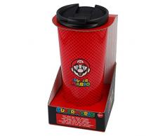 Stor8412497003822Aislado Acero Inoxidable Térmica Café Vaso, 425 ml Capacidad, Super Mario