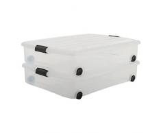 Iris Ohyama CS-U800 Cajas de Almacenamiento de la Cama, Plã¡Stico, 55x74x15 cm, 2