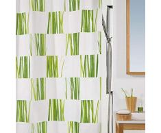 Spirella 180 x 200, Verde colección Seagrass, Cortina de Ducha Textil, 100% Polyester