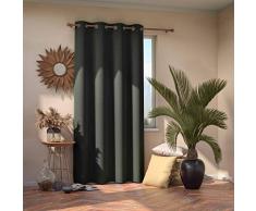 AmeliaHome Blackout - Cortina Opaca (140 x 245 cm), Color Negro, poliéster, Gris, 140 x 245