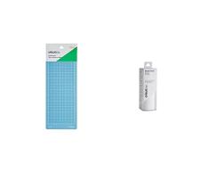 Cricut Tapete LightGrip Joy, 11.4 x 30.5Â cm (4.5 x 12), Blue, Large + Joy Smart Vinyl Permanent 14x122cm(Wht) M3, Blanco