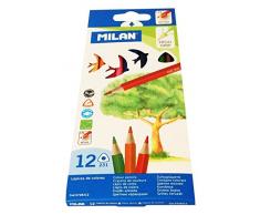 Milan 0728312 - Pack de 12 lápices de colores, triangulares
