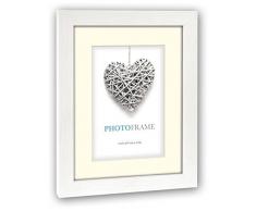 ZEP Regent - Marco de Fotos (Madera, 22,5 x 1,5 x 17,5 cm), Color Blanco