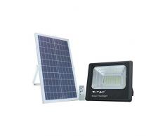 V-TAC - Faro LED (200 W, con panel solar y mando a distancia, 6000 K), color blanco