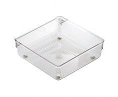 InterDesign Linus Organizador de cajones, cubertero para cajones de cocina mediano en plÃ¡stico para guardar cubiertos y otros utensilios, transparente